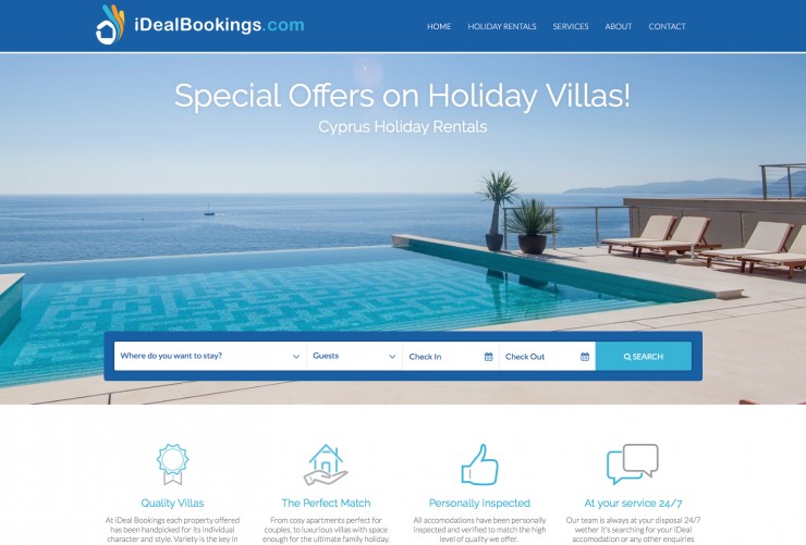 Holiday Rentals Web Design - www.idealbookings.com