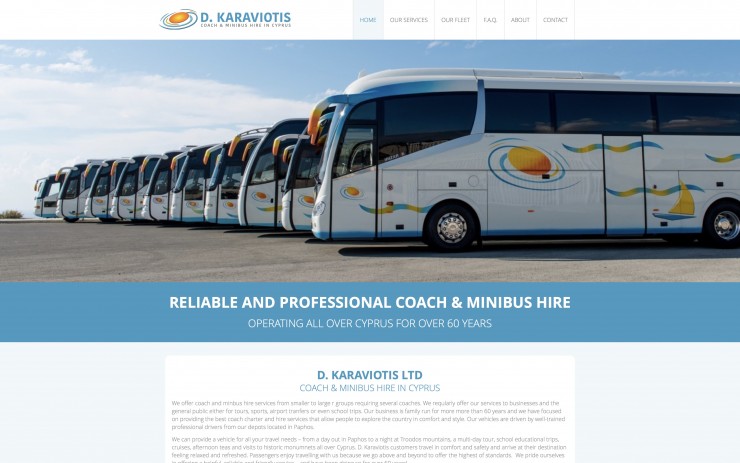 Transportation Web Design - www.karaviotiscoaches.com