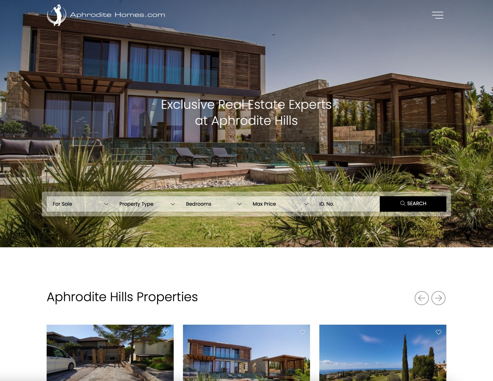 Real Estate Web Design - www.aphroditehomes.com